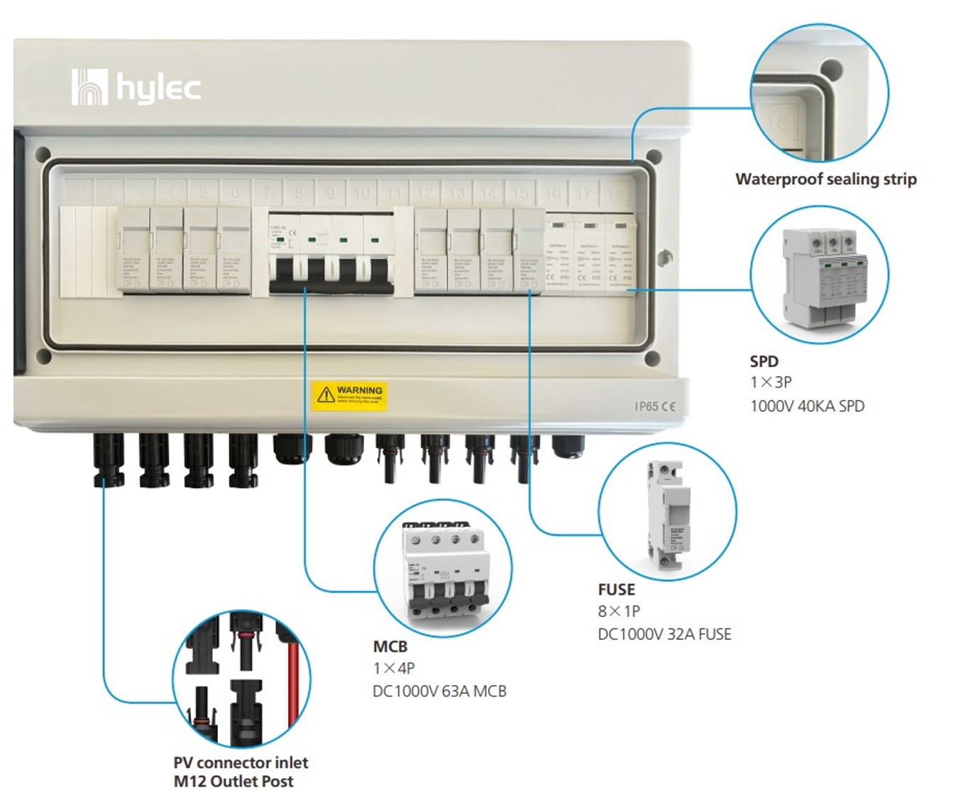 Solar Power Connection - Combiner Boxes and Accessories - TCB-WKA-4I1O-1000V