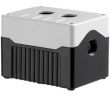 Enclosures - Rectangular Enclosures/Junction Boxes - DE02D-A-GB-2 - Size 2, Deep base ABS material black base grey lid with 2 holes