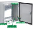 Enclosures - Steel Door Enclosures - DEDS0100 - IP66, IK10 Lockable Galvanised steel enclosure 300x200x130 with galvanised wall mounting brackets. Power coated galvanised Grey (RAL 7035) steel housing and galvanised back plate guaranteed for 3 years against corrosion.