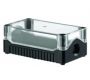 Enclosures - Rectangular Enclosures/Junction Boxes - DE03S-P-TB-0 - Size 3, standard base polycarbonate material transparent lid black base with 0 holes