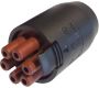 Weatherproof/Waterproof Connectors - TeePlug & Sockets - THB.388.B6A - TeePlug Powersocket 6 pole Screw terminal, 4 mm max conductor size IP20 25A 400V 1 cable entry