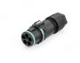 Weatherproof/Waterproof Connectors - TeePlug & Sockets - THB.389.A4E - Mini Plug, 4 pole Screw terminal, 7mm to 13mm cable diameter, IP68 rated 17.5A (AC/DC), 500V, 1 cable entry. Contact Marking: 2 - 3/L - N - E