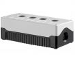 Enclosures - Rectangular Enclosures/Junction Boxes - DE04S-A-GB-4 - Size 4, standard base ABS material grey lid black base with 4 holes