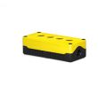 Enclosures - Rectangular Enclosures/Junction Boxes - DE04S-A-YB-4 - Size 4, standard base ABS material yellow lid black base with 4 holes