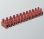 Emech Terminals/Accessories - Pillar Terminal Blocks - HY434/11 FV - 11 pole red-brown polyamide PA6.6, with 25% glass fibre reinforced pillar terminal block 12mm pitch 57a 450v